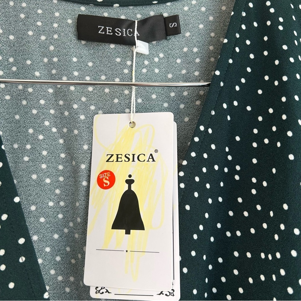 Zesica | Polka Dot High Low Wrap Dress - Picture 6 of 7